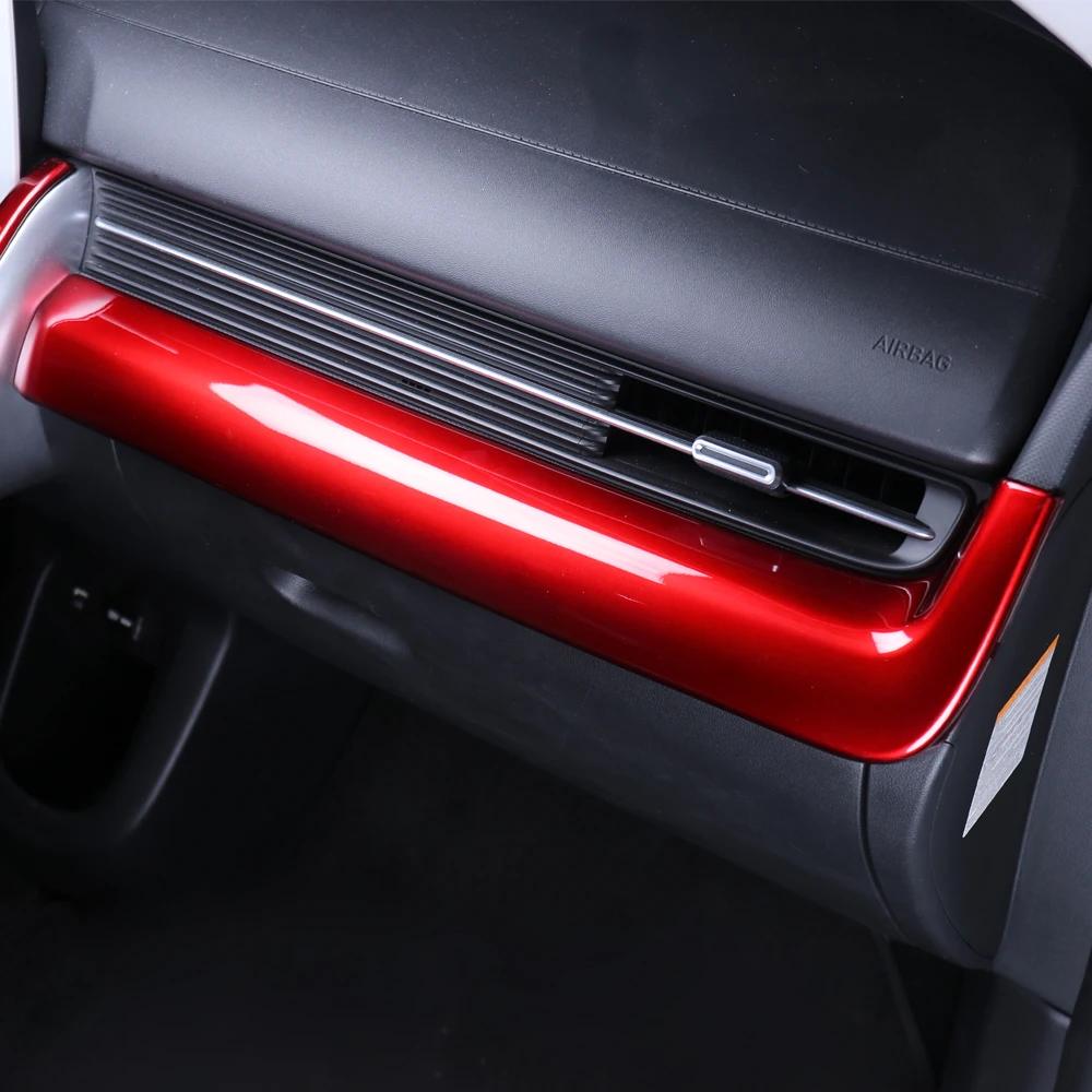 Red Car Dashboard Trim Strips Center Console Instrument Desk Cover ABS Decals For Hyundai IONIQ 5 LHD RHD