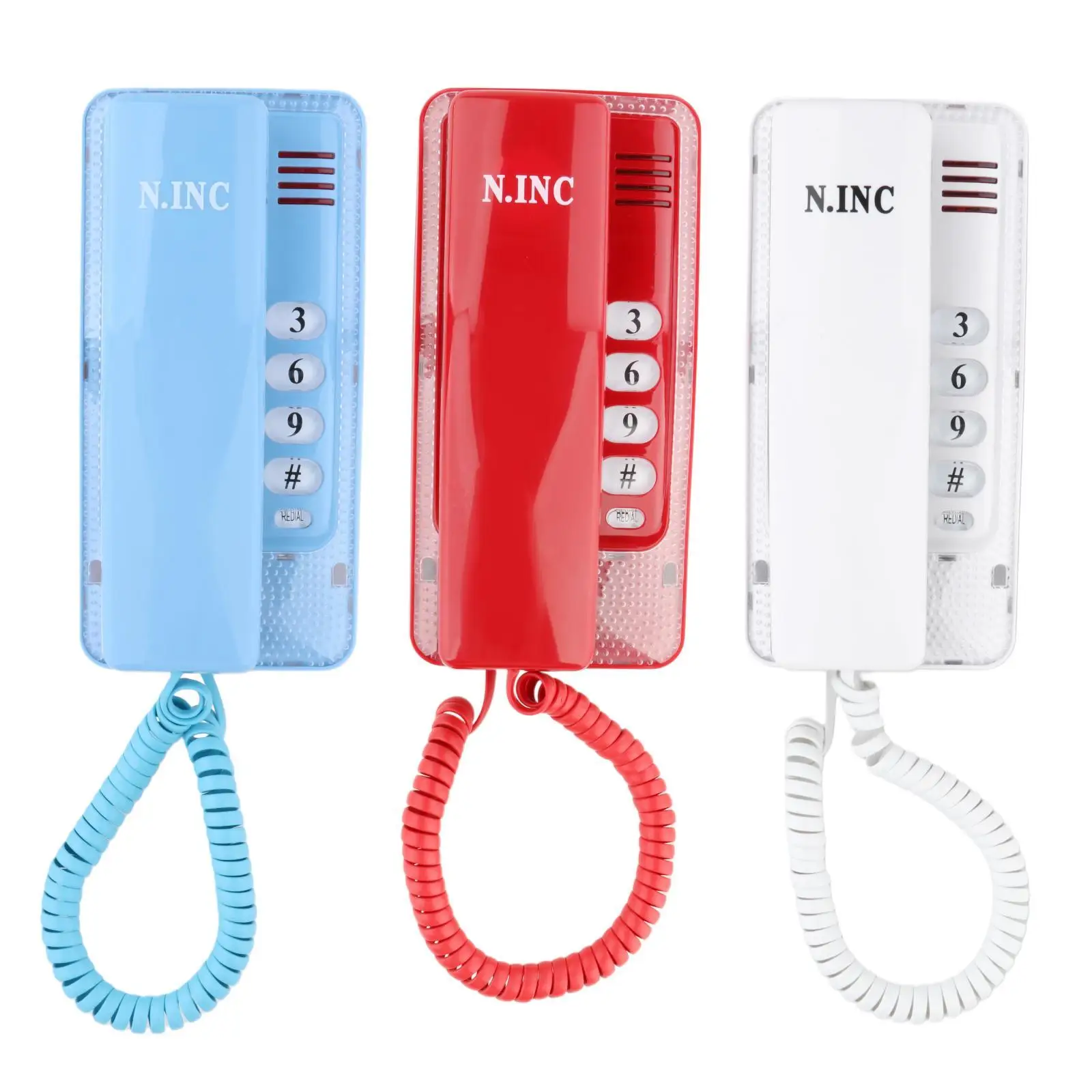 Mini Wall Phone Corded Desktop Flash Easy to Operate Call Back for Family