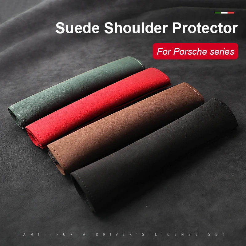 

Car Seat Belt Cover Suede Safety Belt Shoulder Cover Protection Pad For Porsche Cayenne 911 996 Macan Panamera Boxster 986 987