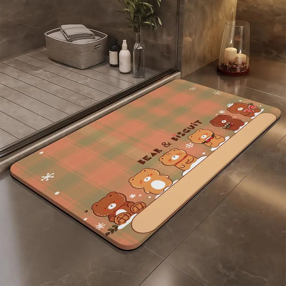 

Little Bear Floor Mat Bathroom Soft Diatomaceous Mud Floor Mat, Bathroom Absorbent Foot Mat, Toilet Sink, Bedroom Mat, Carpet