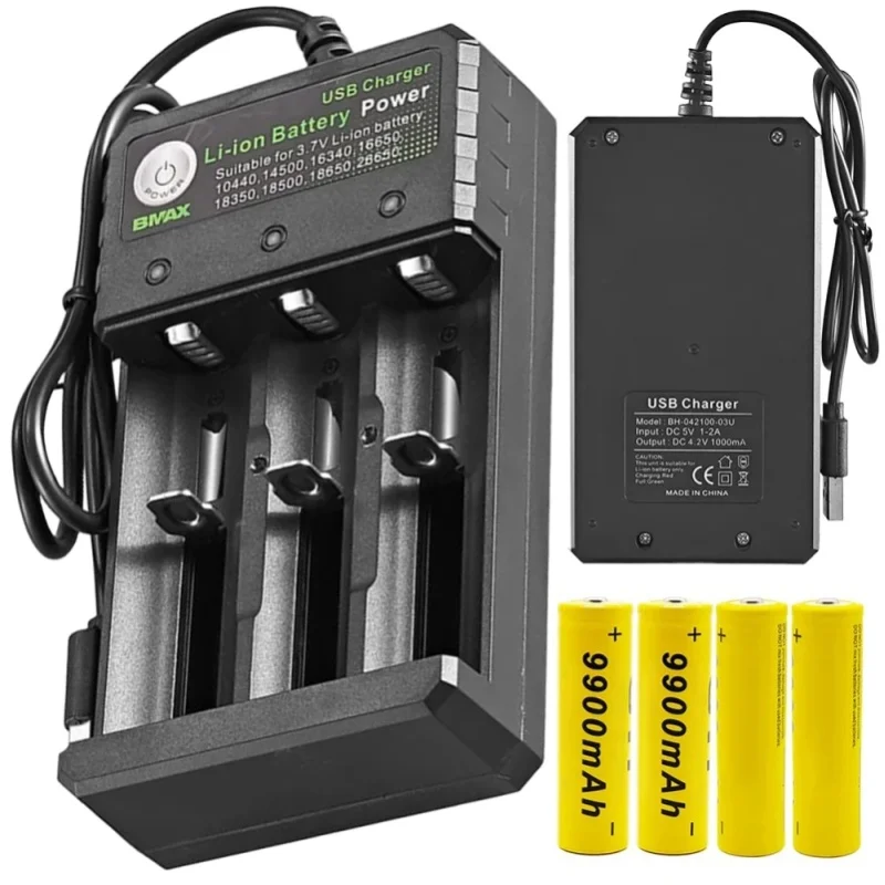 3-Slot 18650 Li-Ionen-Akkus Wiederaufladbares USB 3,7V Akku-Ladegerät Universal