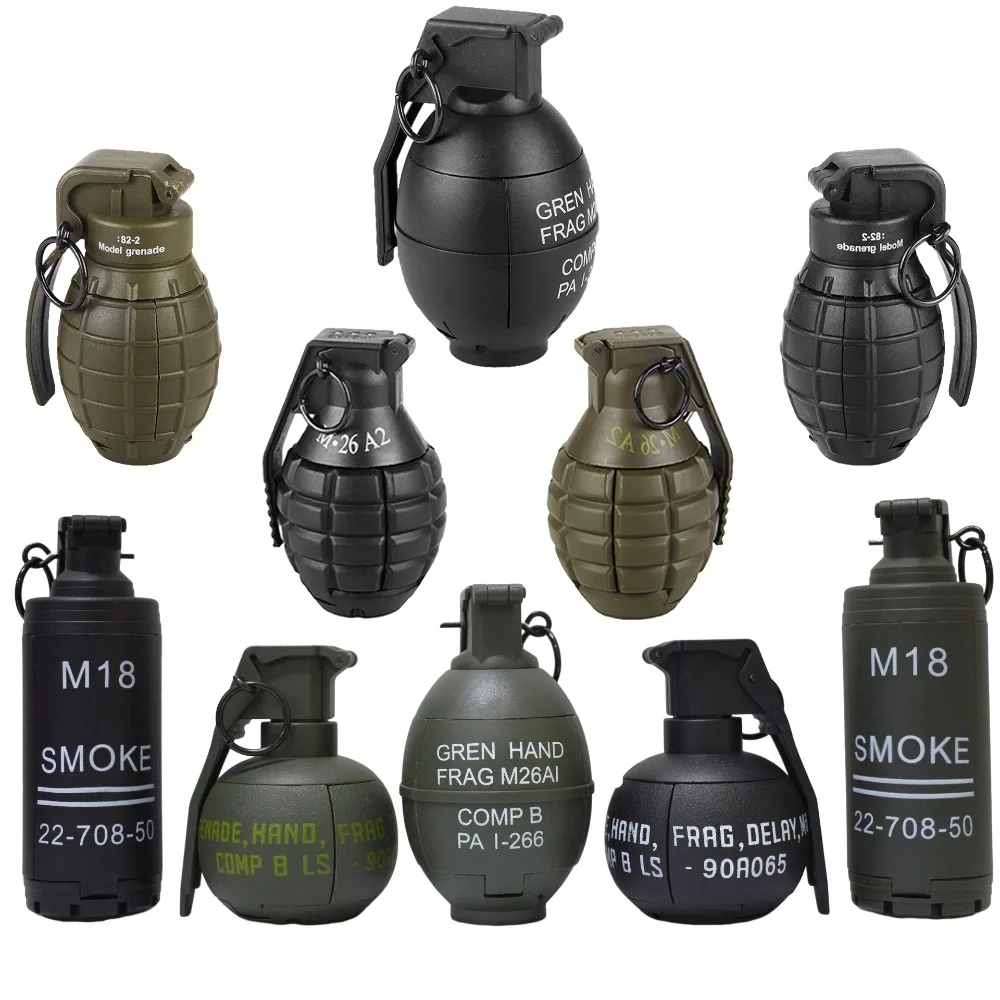 AQTactical Smoke Grenade Model M67 Burst Mine Water Grenade Bouncing Smoke Grenade and Other 10 Different Airsoft Grenade Models