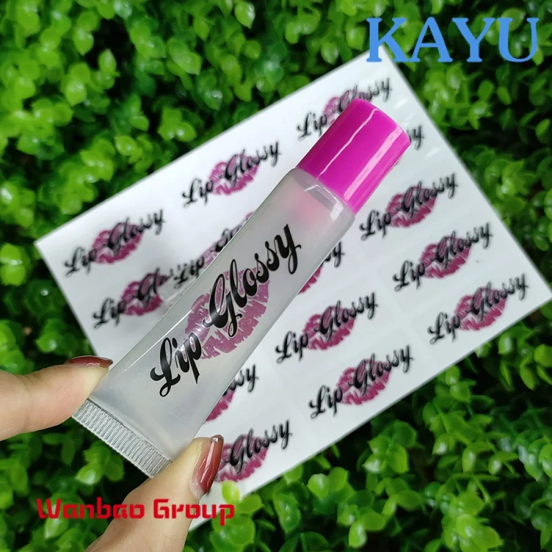 

Custom Osmo Custom Printed Logo Cosmetic Label Stickers Lip Gloss Lipstick Vinyl Private Label Adhesive Transfer Label Stickers