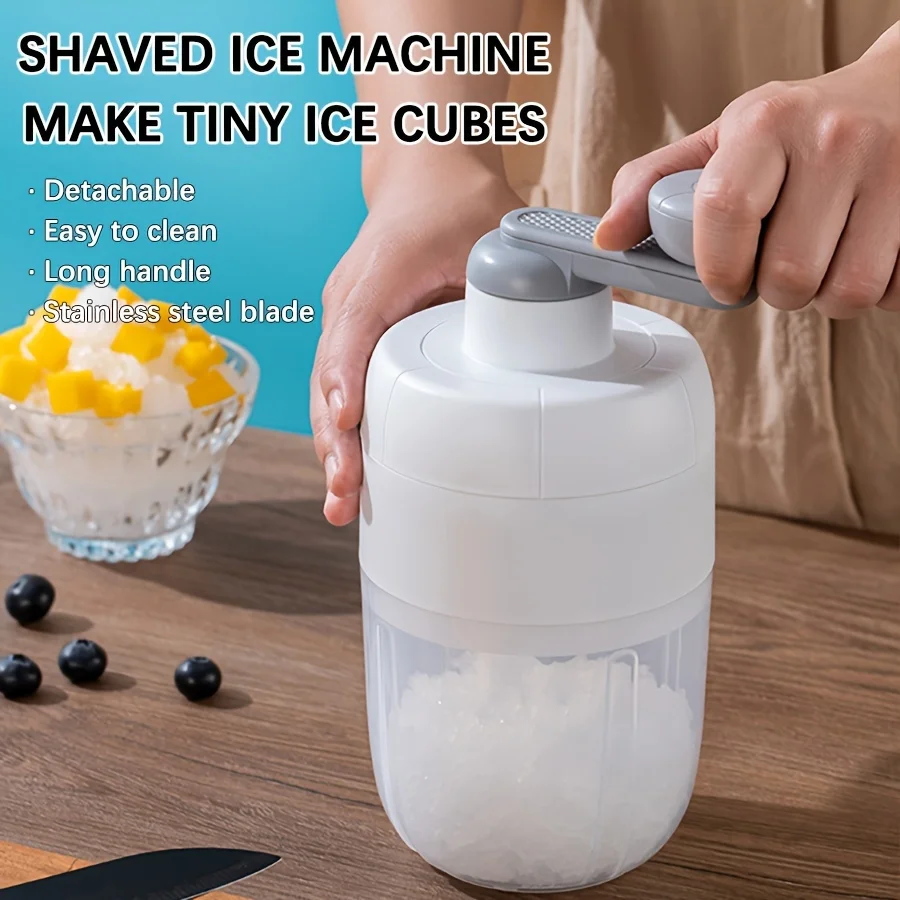 Manual Ice Shaver Machine Hand Crank Portable Ice Crusher Snow Cone Maker Shaved Ice for Smoothies Summer Drinks Home Kitchen