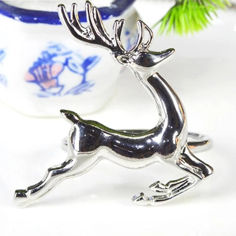 Weihnachten Deer Schneeflocke Serviette Ring Halter Hochzeit Antike Party Tisch