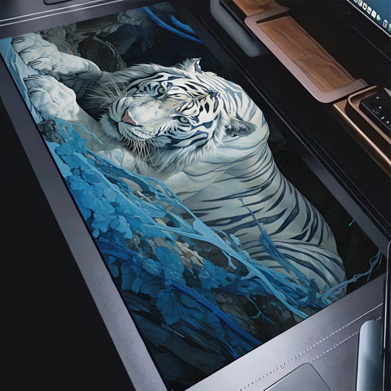

Mouse Pad Office Laptop Tiger Anime Design Keyboard Pad Natural Rubber Anti-Slip Office PC Soft Desk Mat Perfect Gift for Teens