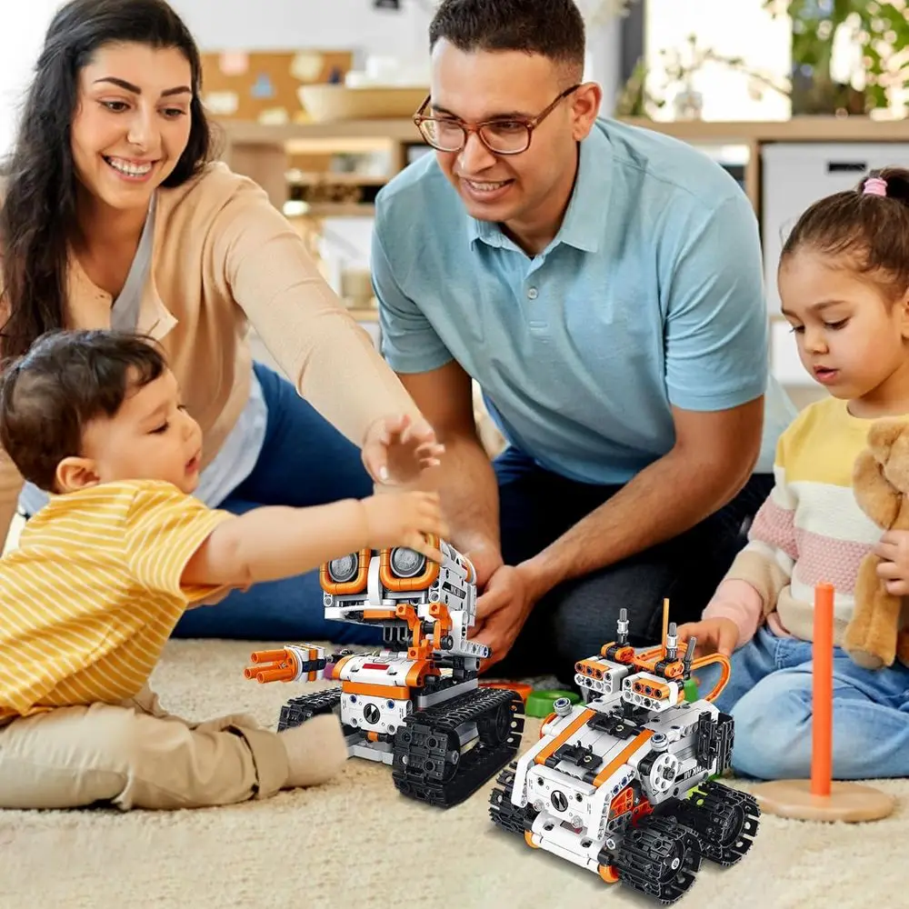 Kit robot STEM tout-en-un : blocs de construction télécommandés par application et à distance pour enfants de 6 à 12 ans