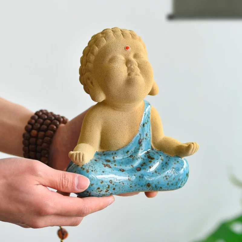 Guanyin Bodhisattva/statua di Buddha grandi ornamenti trasferimento e apertura regalo decorazione della tavola del soggiorno in ceramica fatta a mano