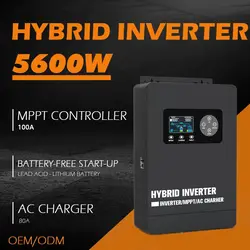 FCHAO 5.6KVA Hybrid Solar Inverter 48V 230V Pure Sine Wave MPPT Off Grid Inverter Inversor Build-in MPPT Solar Charge Controller