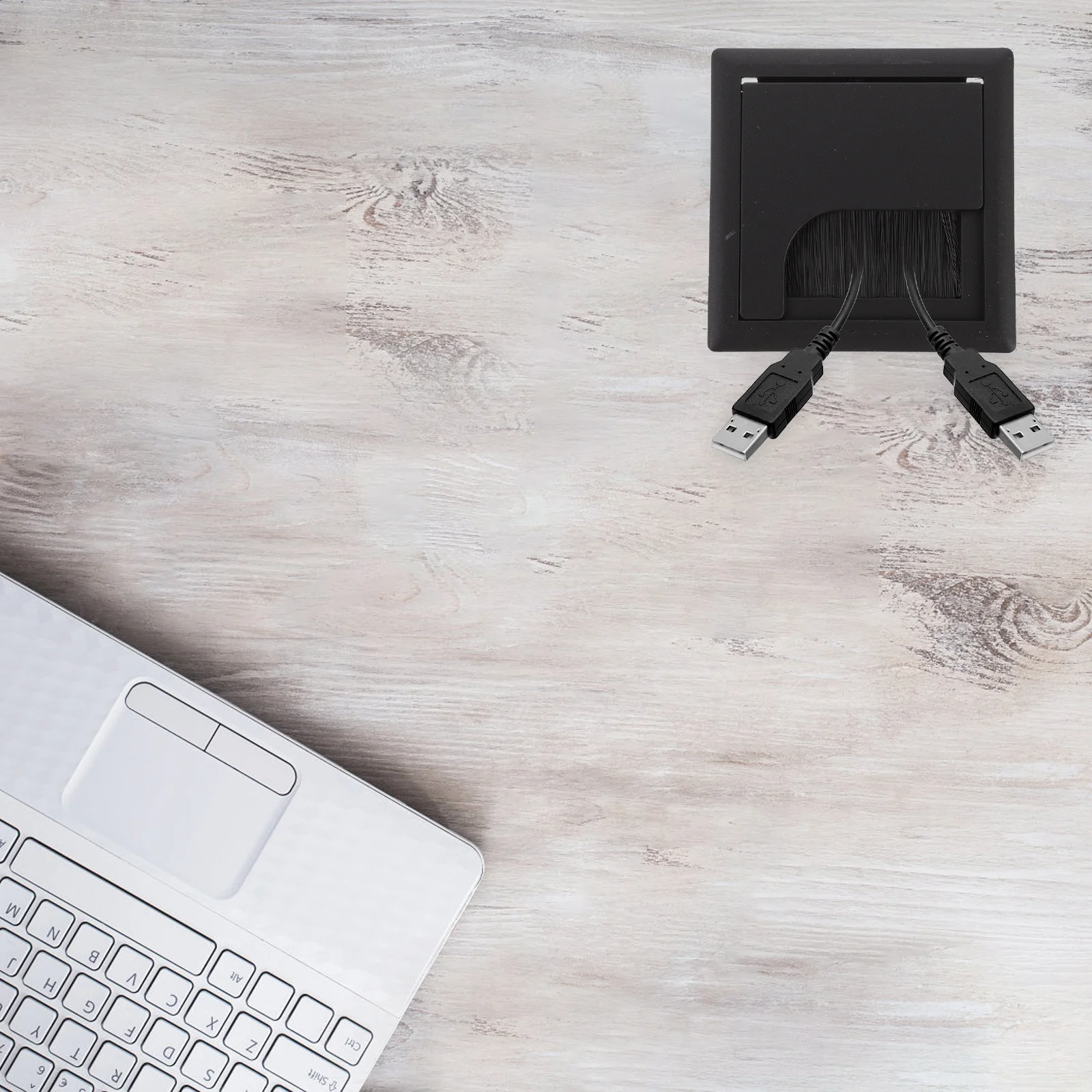 Cubiertas de agujeros para cables de escritorio, organizador de cables a prueba de polvo con diseño de cepillo duradero ABS para decoración del hogar, mesa de ordenador de oficina, 4 Uds.