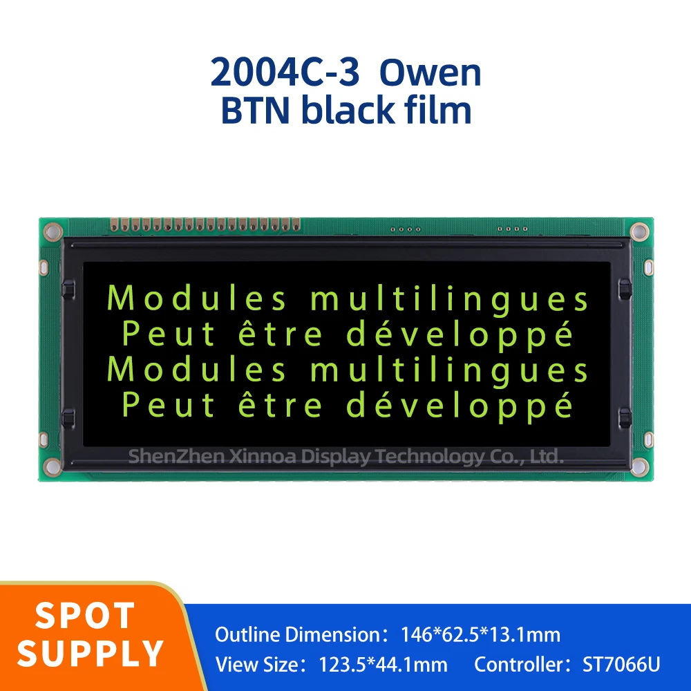 Pantalla de grado Industrial 2004 LCD BTN película negra letras amarillas europeo 2004C-3 pantalla de módulo LCD de caracteres grandes