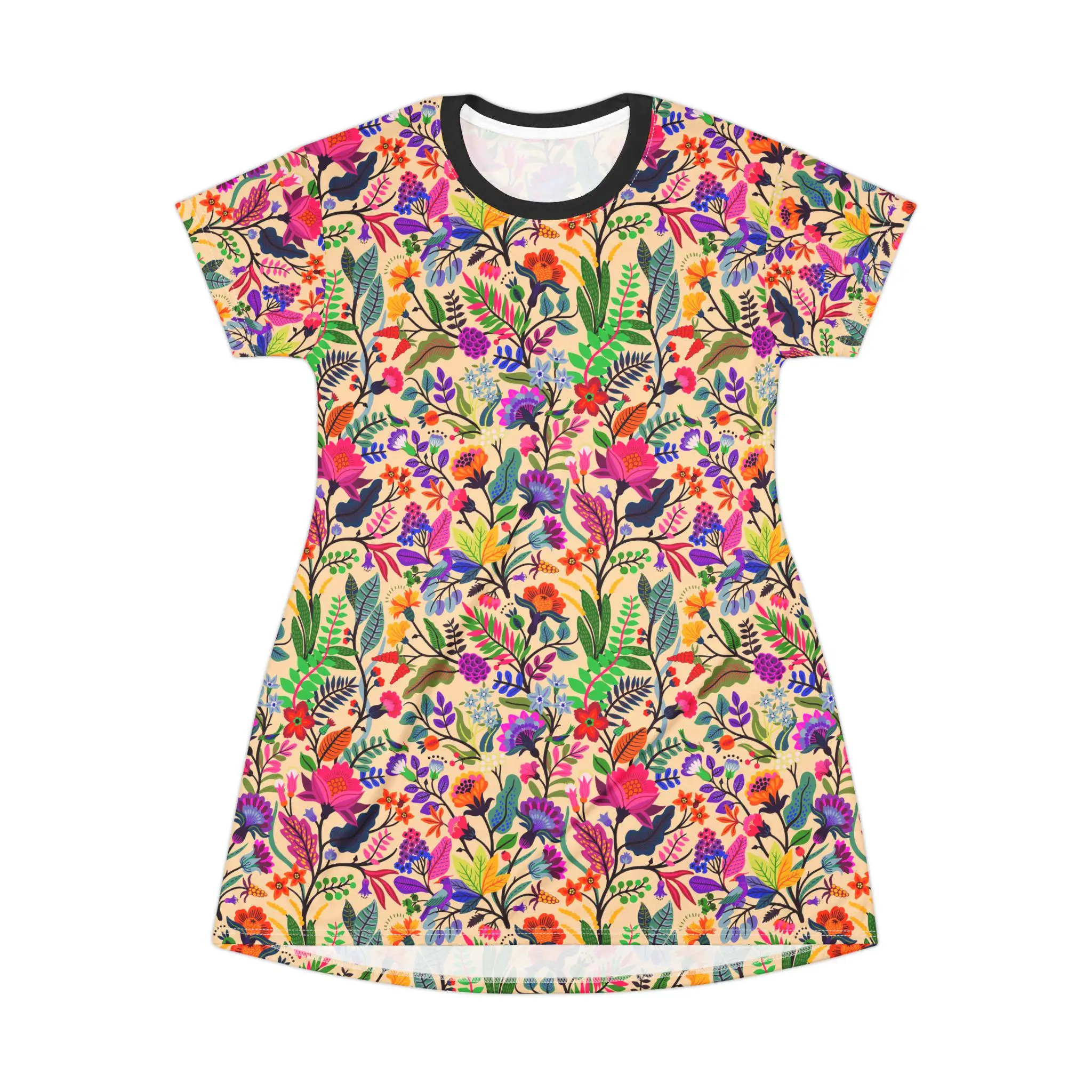 الأزهار بوهو تي شيرت فستان فساتين امرأة الصيف قصيرة الأكمام تي شيرت فستان هاواي السفر عطلة فستان فتاة الملابس Y2k الملابس #4