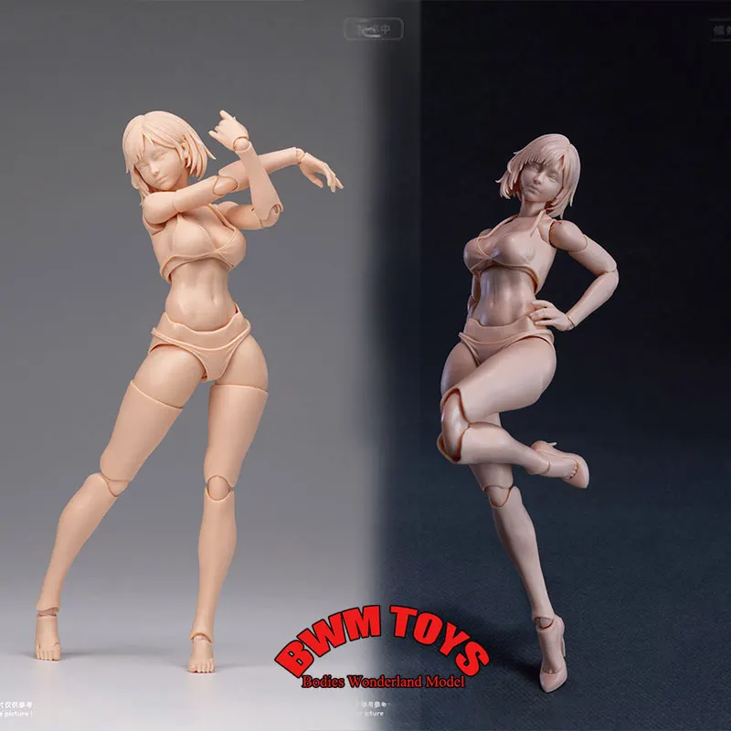 Romankey UMS004 1/12 Scale Female Soldier Super Movable Anime Mia Joint Unpainted Body 6inch Action Figure Doll