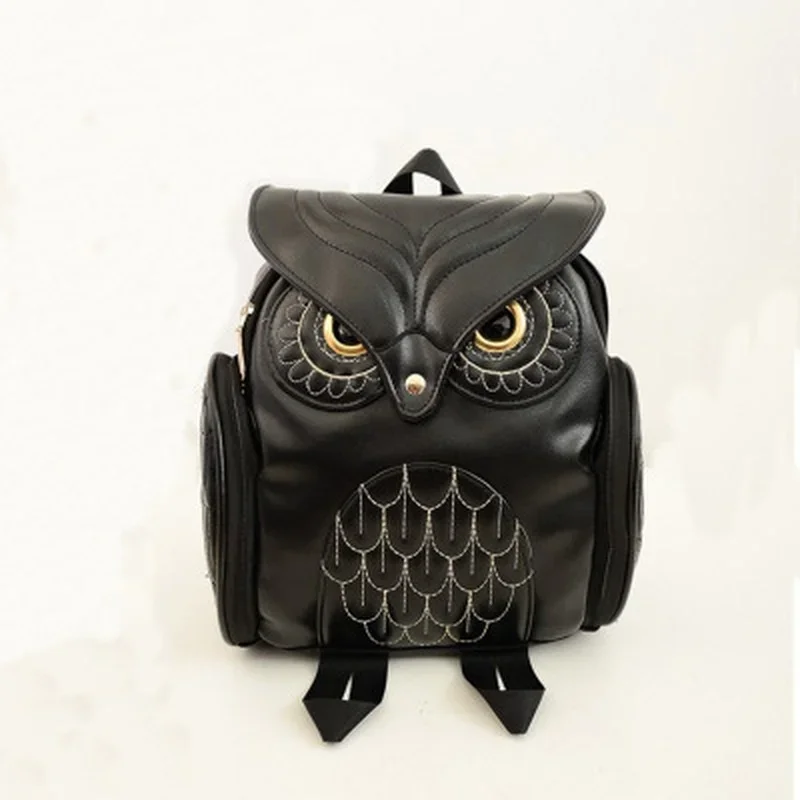 

PU Leather Owl Shape Shoulder Backpack Cute Cartoon Casual Travel School Shoulder Bag Pretty Shoulder Bookbag