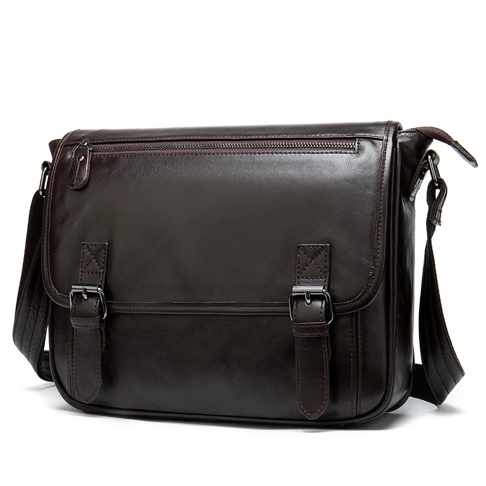 

Men Genuine Leather Vintage Business Men's Travel Bags Tote Men Messenger Bags Briefcase 13 Inch Laptop Bag for Men