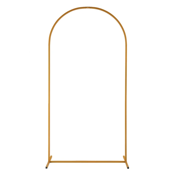 

100*200cm For Wedding, Iron, Arc Roof, Door Frame Shape, Water Bag With Floor Nails, Iron Arch, Golden Yellow