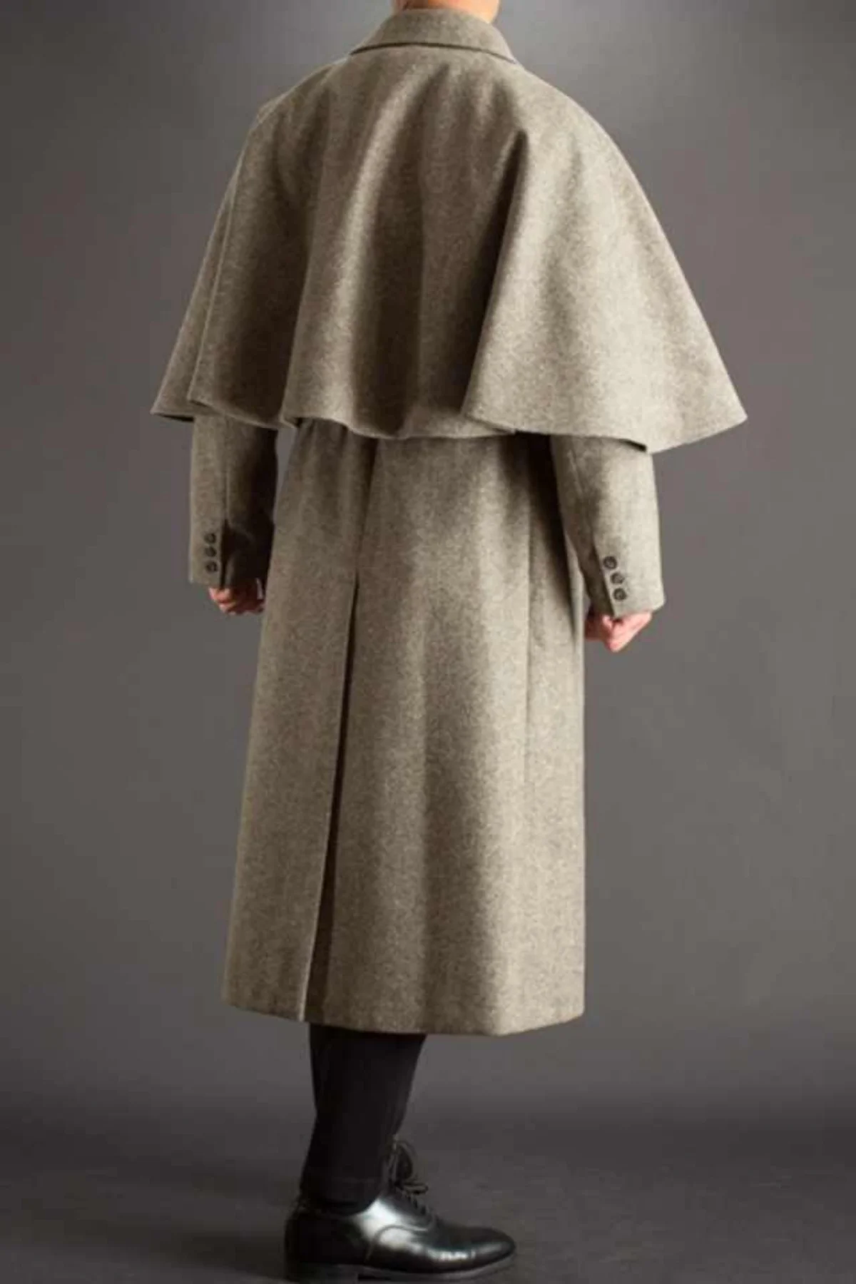 Design Sense Herringbone Men's Overcoat 1 Piece Single Breasted With Shawl Coat Formal Occasion Clothi Banquet Custom Made
