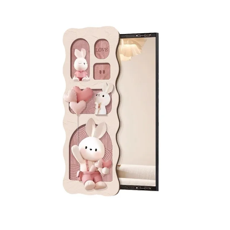 

Cream wind invisible full-length mirror decorative painting, cartoon rabbit hidden porch painting