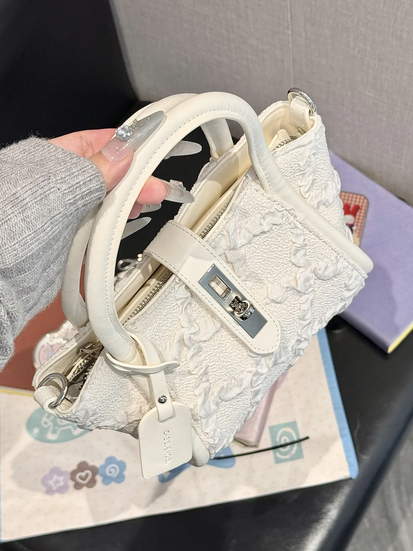 amiciyah-women's-fashion-high-end-diamond-grid-basket-bag-commuter-shoulder-crossbody-bag-sweet-lady-style-zipper-closure