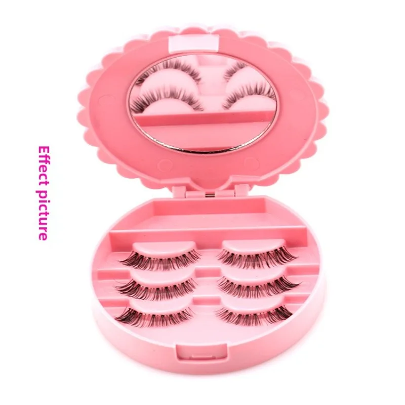 Scatola portaoggetti per ciglia finte Design con fiocco Organizzatore in plastica rosa per venditori di ciglia Display Strumento per trucco Accessori per ciglia Custodia per ciglia