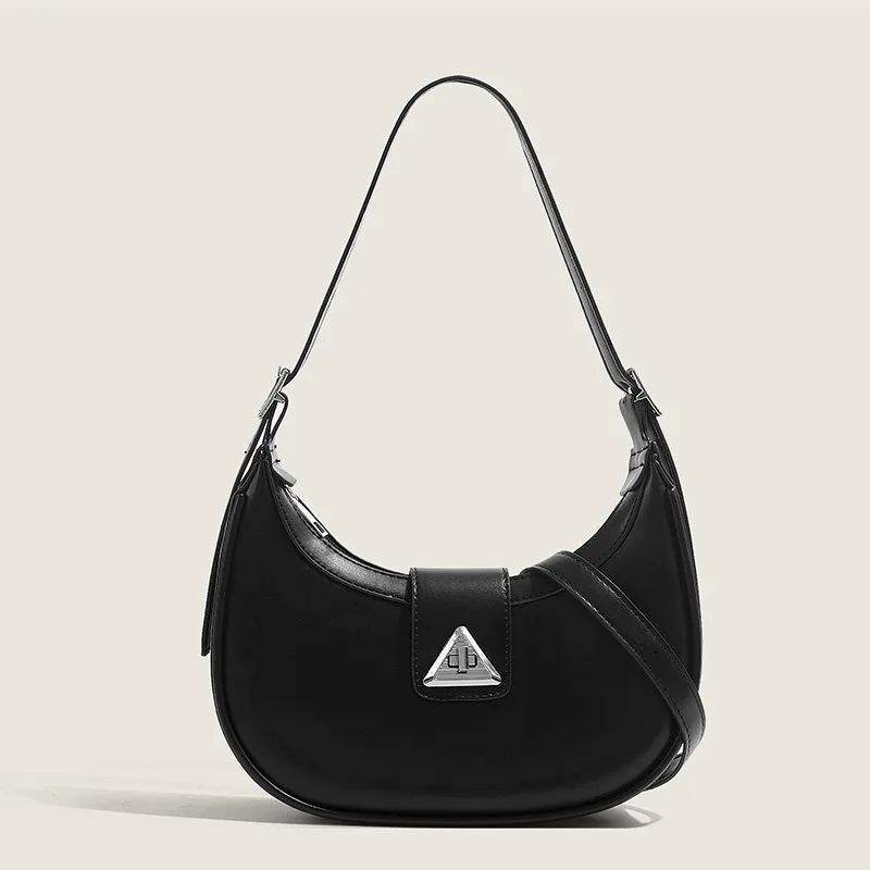 

Универсальная сумка подмышками во французском стиле, женская летняя сумка через плечо для поездок на работу, нишевая сумка в форме полумесяца, высококачественная текстура