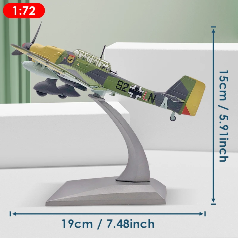 1/72 Scale Alloy Diecast 87B Aircraft Model For Home Room Decor Kids Toys Gift collection Airplane Miniature  For Boys