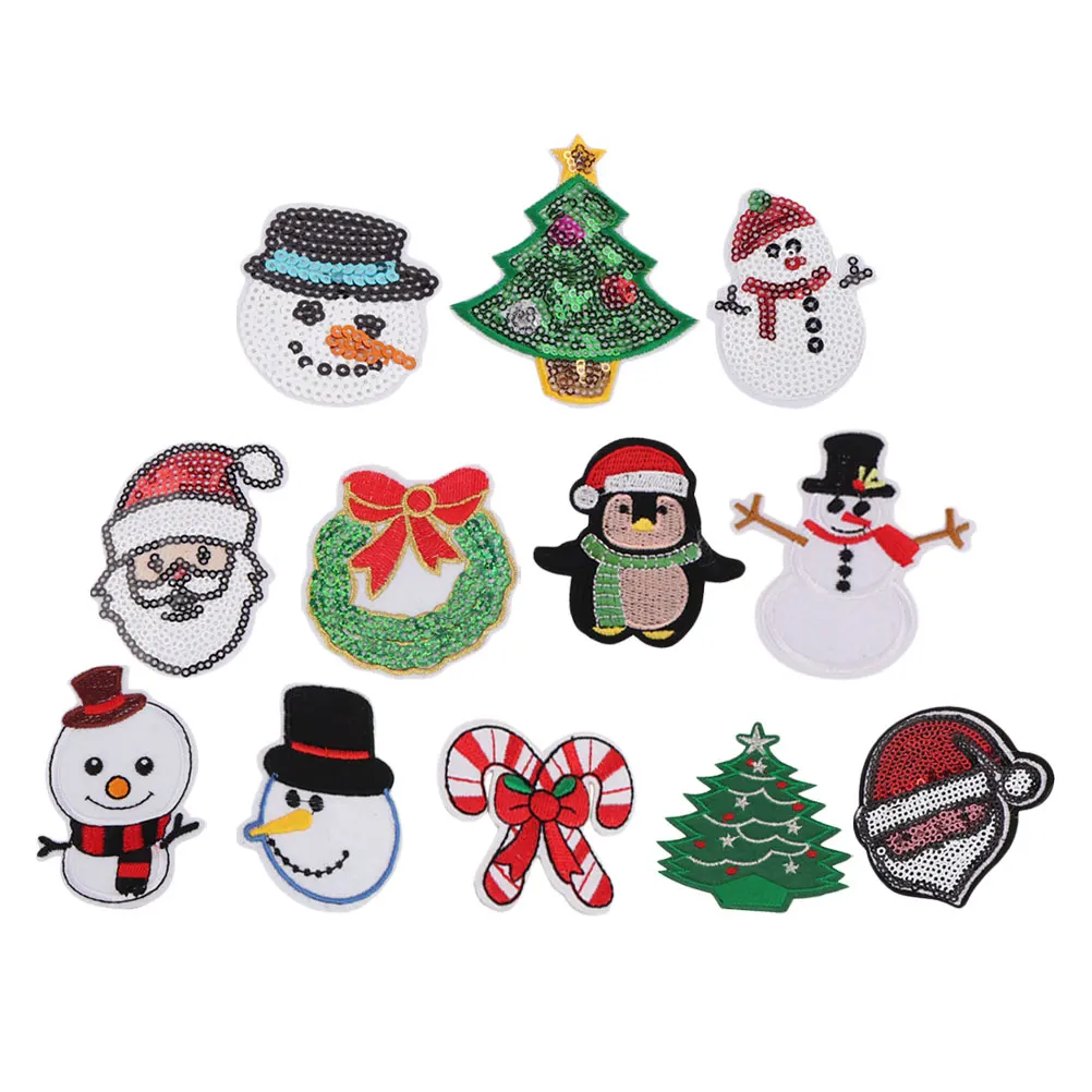 

22pcs Beaded Snowman Cloth Sticker Embroidered Patches for Clothing DIY Kit Cartoon Bright Colors Safe Material Elastic Band