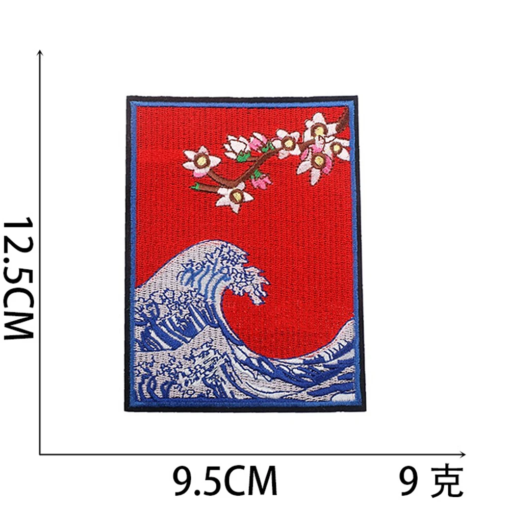 Leuke Cartoon Sea wave gletsjer Geborduurde Patches Voor Kleding Thermoadhesive Patches Ijzer op Patches DIY Jas Naai Stickers