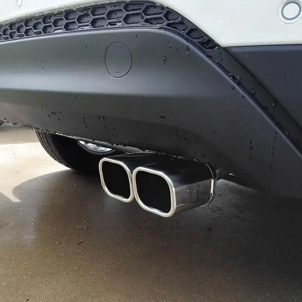 Stainless Steel Car Exhaust Pipe Modification Square Mouth Dual Outlet Tailpipe for Vehicle Performance Enhancement