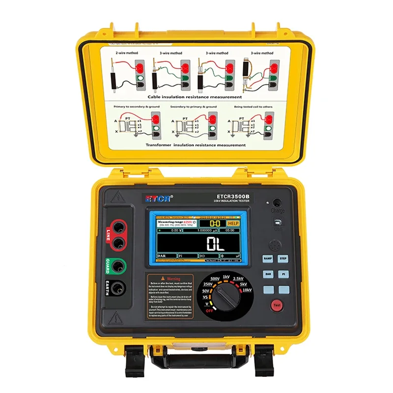 ETCR3500B ETCR3520B High Efficiency Test Function 10kV Hight Voltage Insulation Resistance Tester