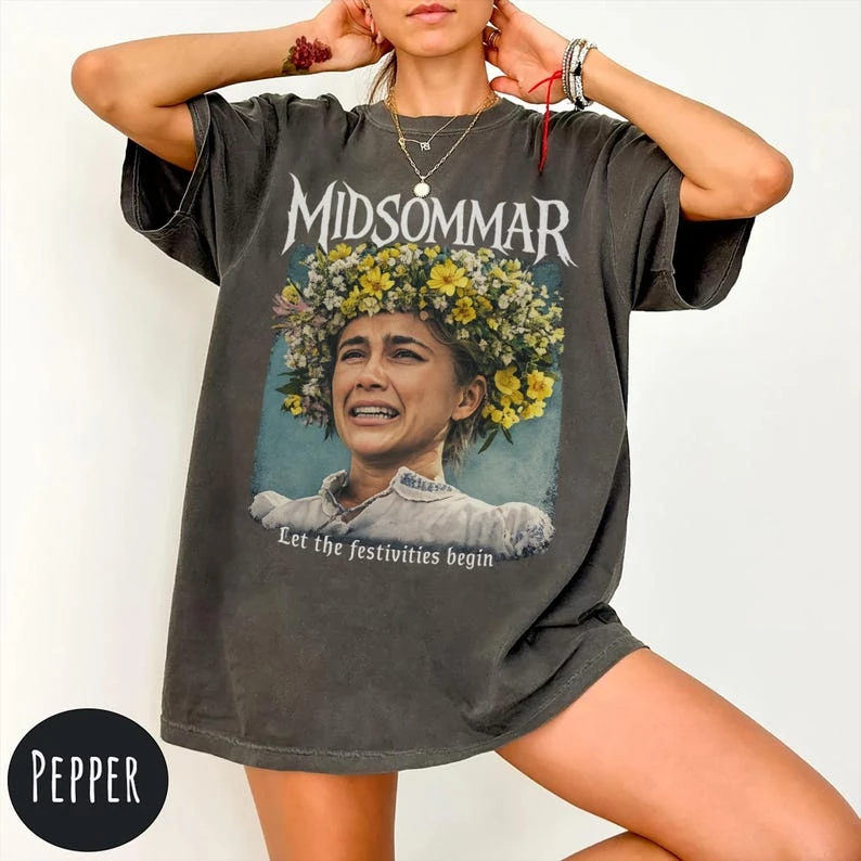 Midsummer Night Horror Theme T-shirt - Dani Crown T-shirt  Unisex streetwear shirt  oversized t shirt vintage clothes