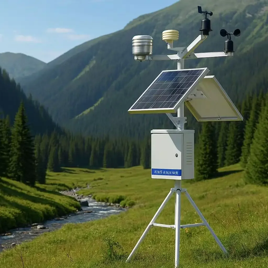 2026IoT Lorawan Solar Pole Weather Station Automatic Outdoor with Wind Speed Direction Rain Temperature Humidity Sensors
