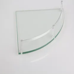 Bathroom Glass Bath Shower Triangular Shelf Holder Organizer Single Layer Modern Style Glass Bathroom Shelves