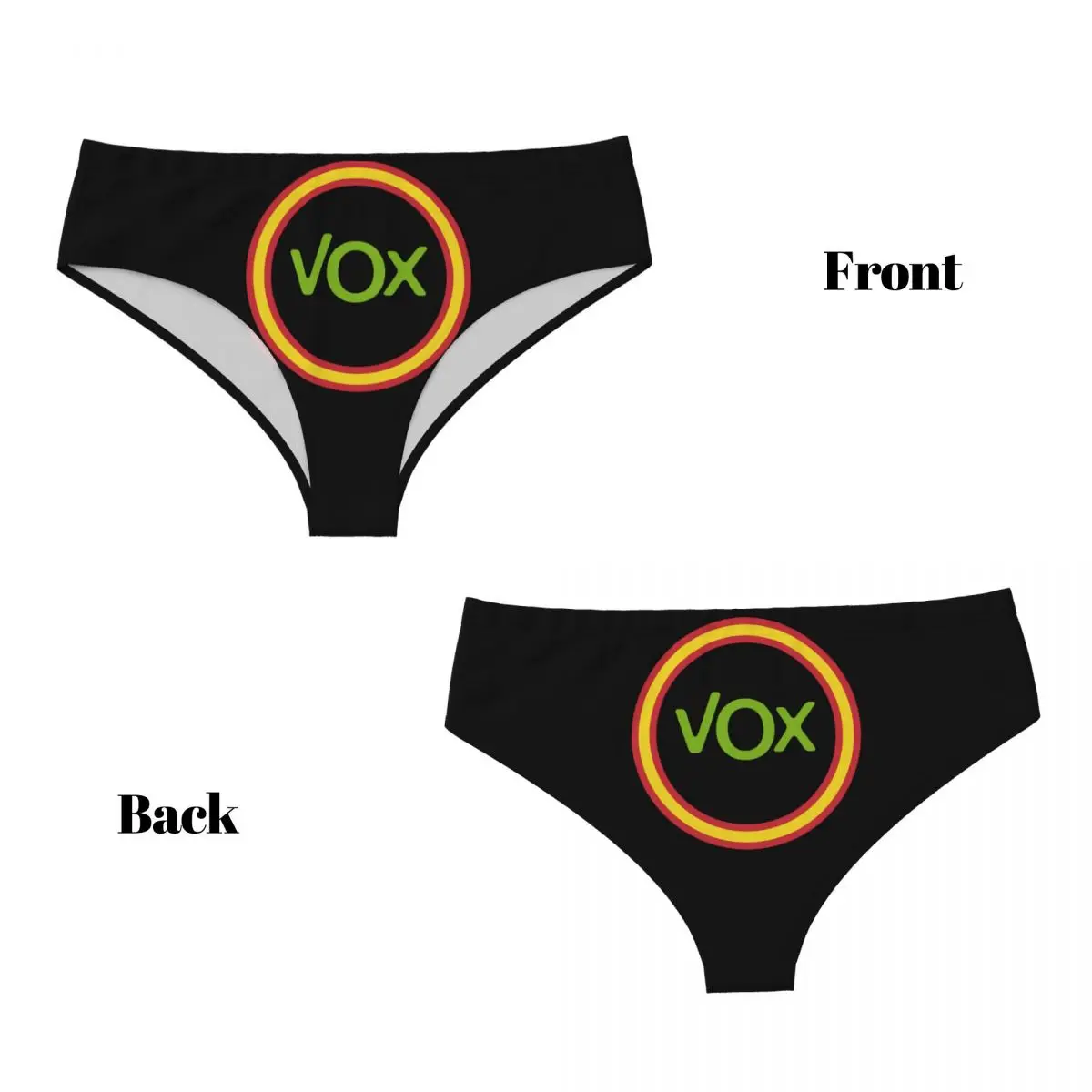 Calcinhas Femininas Personalizadas com Logo Vox da Espanha, Calcinhas Confortáveis para Mulheres, Roupa Íntima do Partido Político Espanhol