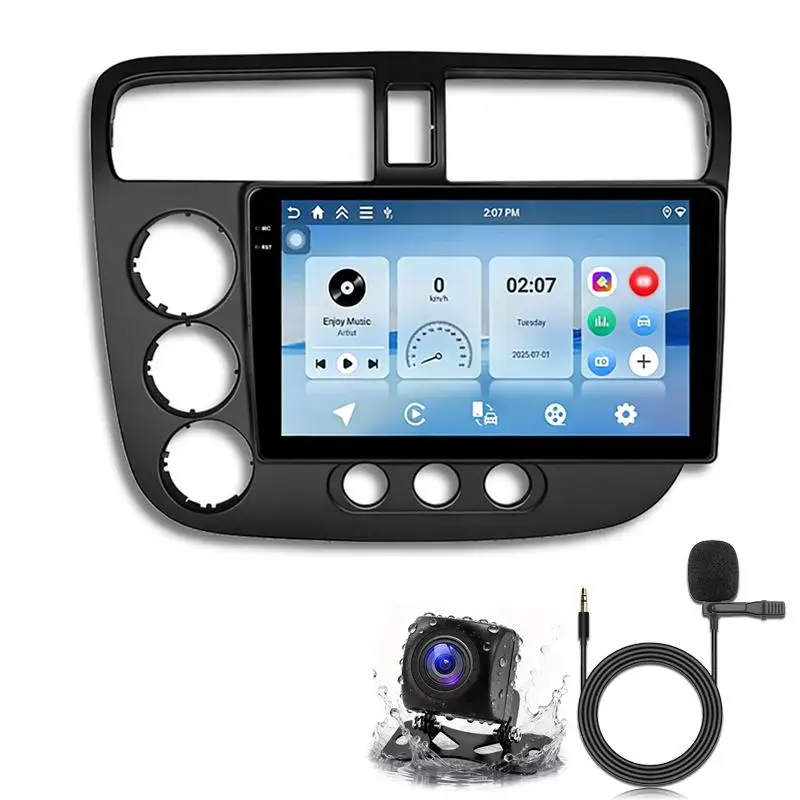 For Honda Civic 2001-2005 Android Car Central Control Screen Navigation Bluetooth Player, Memory: 4-Core 4GB + 64GB(Standard+Rev