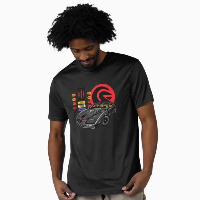 KITT Retro Knight Rider 80s Retro Car Gift t shirt 100% cotton printed tee Short Sleeve Graphic Clothes All size tops S-6XL