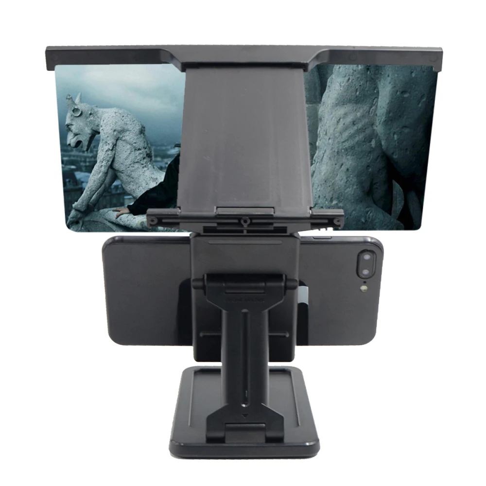 12 Inch Mobile Phone Screen Projection Amplifier 3D Smartphone Desktop Bracket Universal Cellphone Screen Magnifier Holder