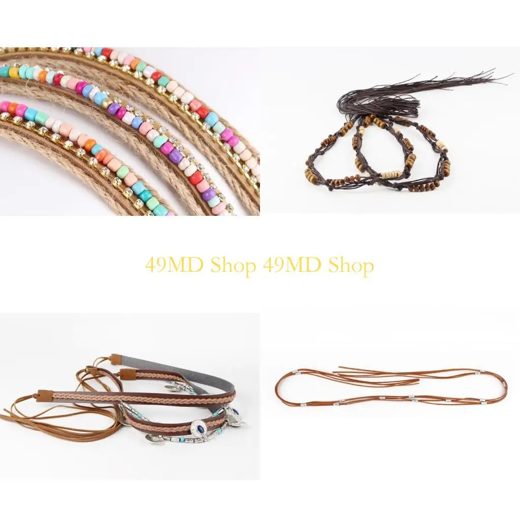 

49MD Beaded Hat Band DIY Western Hat Belt Hatband Hat Band Cowboy Hat Band
