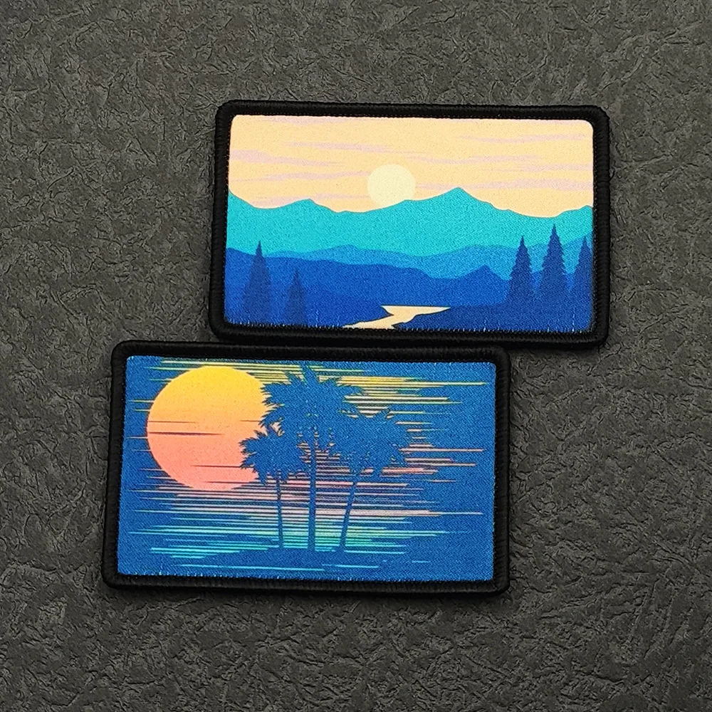 Evolution Silhouette Mountain Sunset Raccoon Slogan Tactical Outdoor Streetwear DIY Decor Humorous Print Patch Trendy