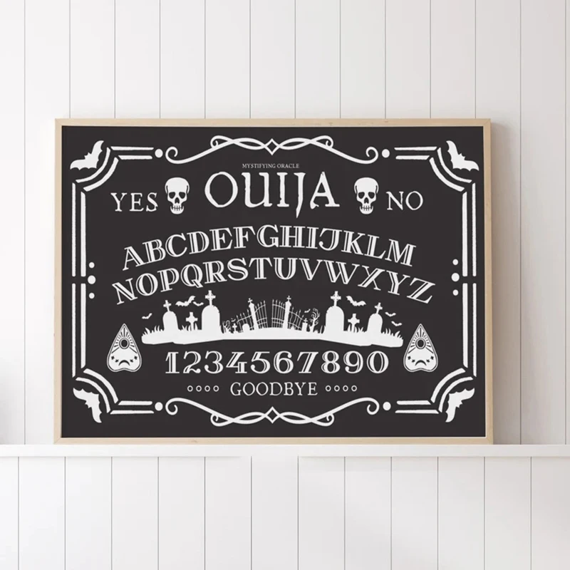 

Ouija Board Art Halloween Print, Halloween Sign, Halloween Wall Decor, Halloween Canvas Frameless Poster Wall Art, Halloween Art
