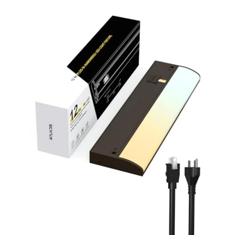 Hardwired Under Cabinet Lighting, 12 inch 3CCT with Triac Dimmable, 8W Linkable Under Counter Lights for Kitchen, CRI 97, 96 LE