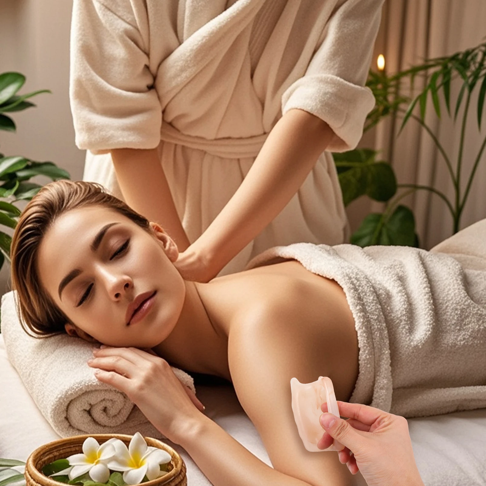 

Full Body Acupressure Massage Tool Handheld Gua Sha Comb for Scalp Neck Back Legs Promoting Blood Flow and Vitality