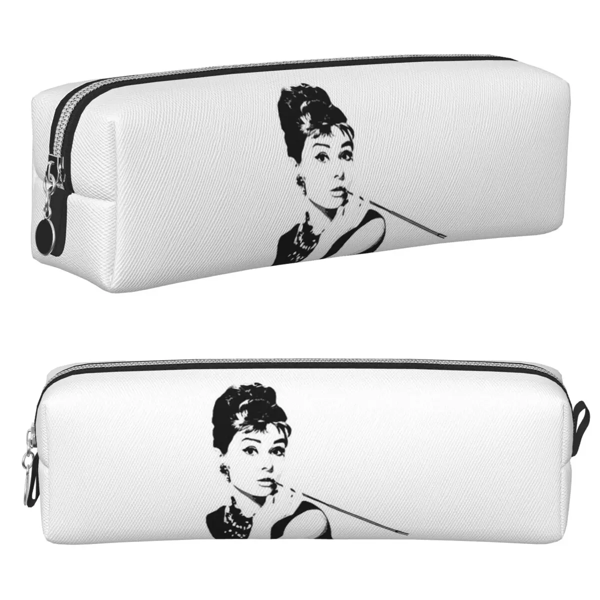 Audrey Hepburn Portrait A Federmäppchen, große Aufbewahrungstasche für Stifte, Stiftbox für Jungen, Mädchen, Studenten, Schreibwaren, Federmäppchen, Kosmetiktasche