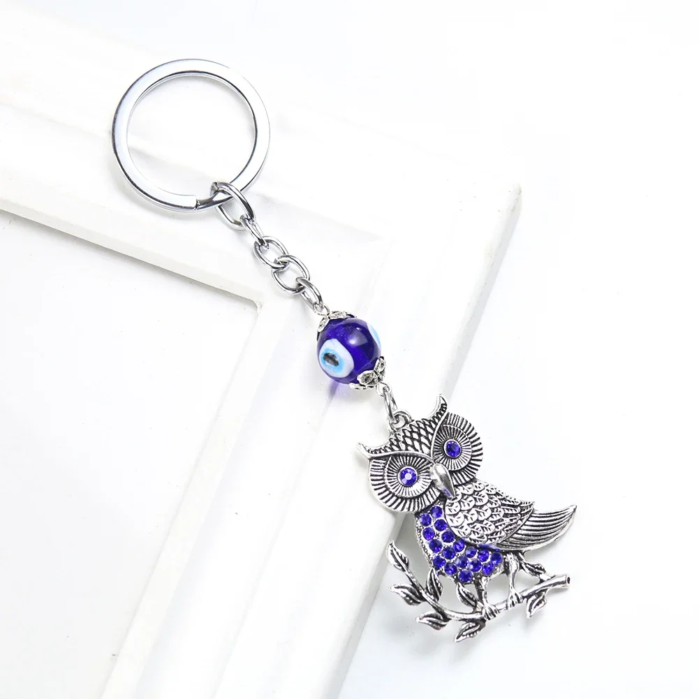 Fashion Demon Eye Keychain Owl Lucky Charms Car Bag Key Ring Jewelry Gift Keychains Feng Shui Pendant