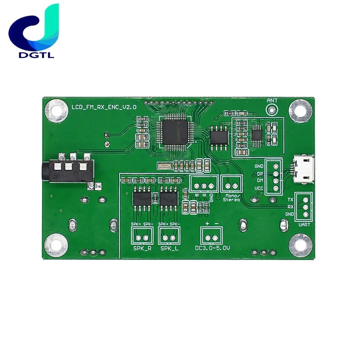 DSP PLL Digital Stereo FM Radio Receiver Module Board 87-108MHz With Serial Control Frequency Range 50Hz-18KHz Controller