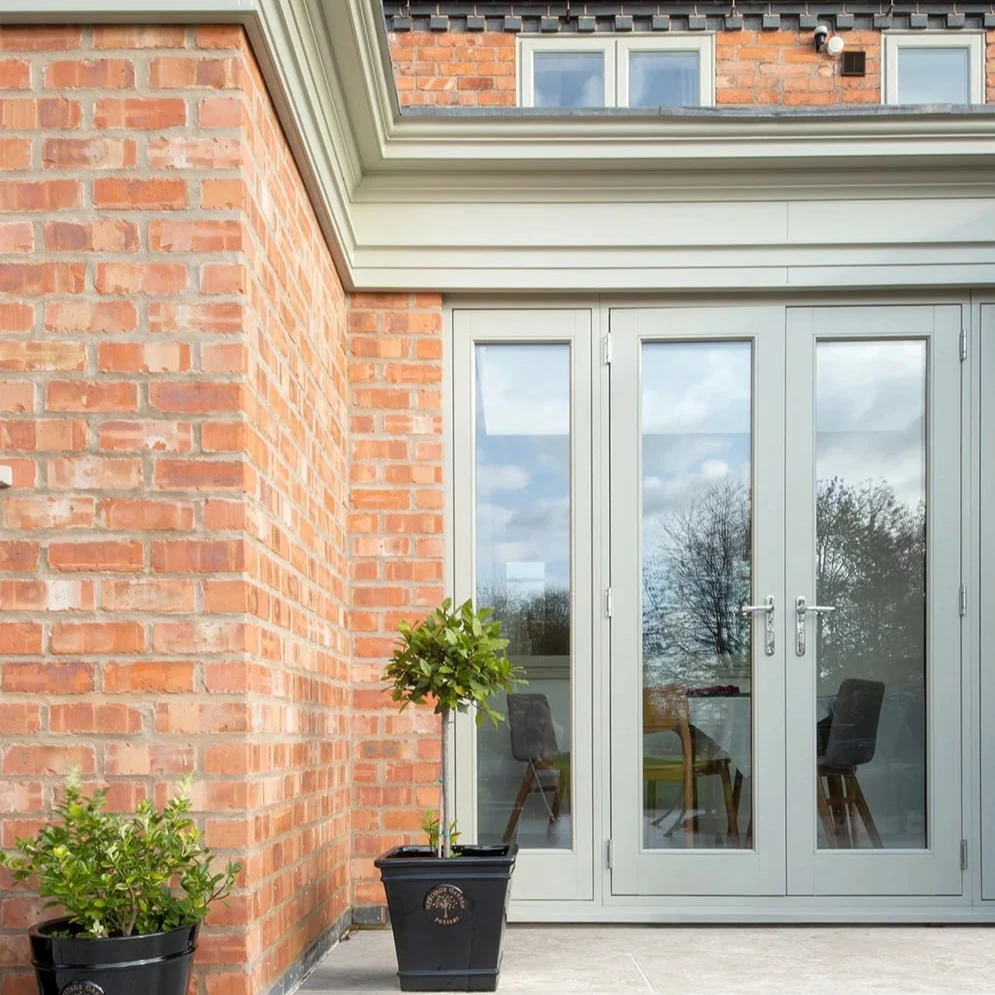 Modern Waterproof Aluminum Tempered Glass Casement Door Energy Efficient External Double Opening Aluminium Swing Door for House