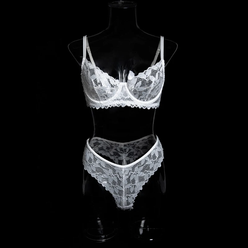 

Bikini lace see-through breathable pure desire bra set, fashionable lace comfortable underwear