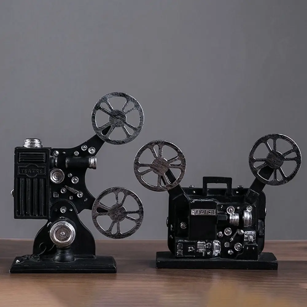 Resin Craft Movie Film Projector Sculpture Exquisite Lightweight Cinema Projector Ornaments Handmade Projector Model Home Decor