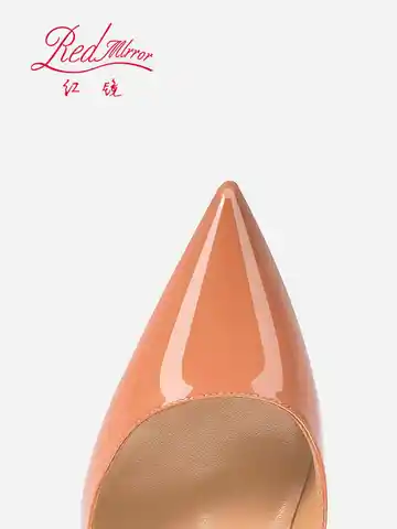 Damklackar Naken färg Dam eleganta höga klackar Lyxiga svarta skor kvinna 2025 Röda Glänsande Bottoms Spetsig Tå Fest Dam Dam 12 best sales Doris Fanny skor - №2