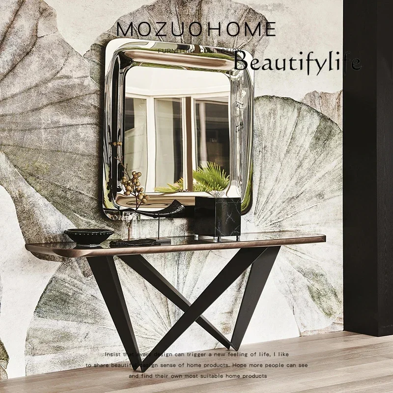 HX Modern Fashion Design Creative Stainless Steel Sugar Cube Mirror Wall-mounted Mirror Full-length Mirror Floor